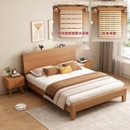 Dormitory 1.5m Bed Solid Household Simple Log Color Wooden Bed Double Bed Dormitory Bed Single Bed B