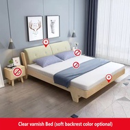 Simple solid wood bed modern minimalist rental house 1m single bed household bedroom rental room mas