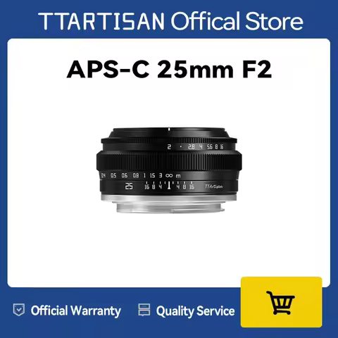 TTArtisan 25mm F2 Camera Lens for Sony E Mount a6400 Fujifilm XA XT4 XT30 Canon M50 R7 R10 Panasonic