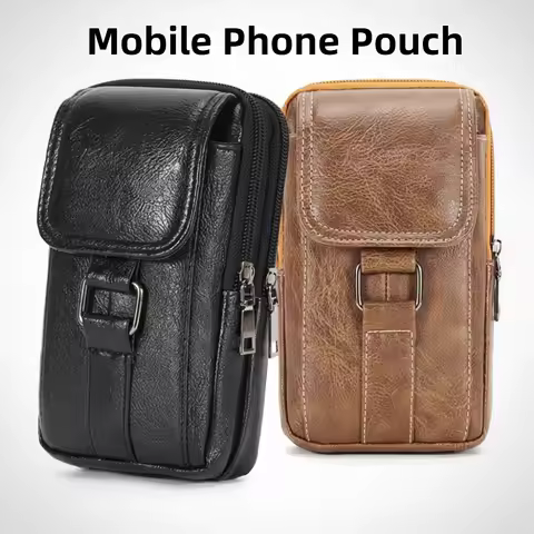 With Strap Mobile Phone Pouch Double Layers Large Capacity Phone Belt Clip Bag Universal Waterproof 