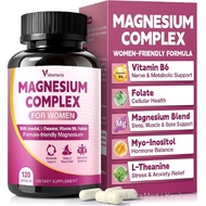 Kompleks untuk Wanita, 10 dalam 1 Campuran dengan Glycinate, Vitamin B6, Myo-Inositol, Folate – Rela