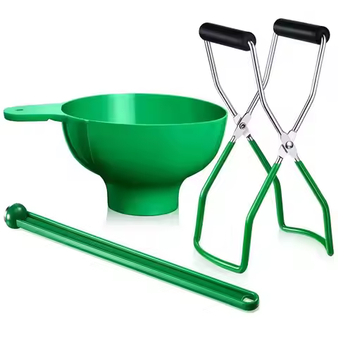 3-Piece Anti-Scald Canning Kit With Grip Handle Lifter Tongs Jar Clip Heat Resistance Anti-clip Glas
