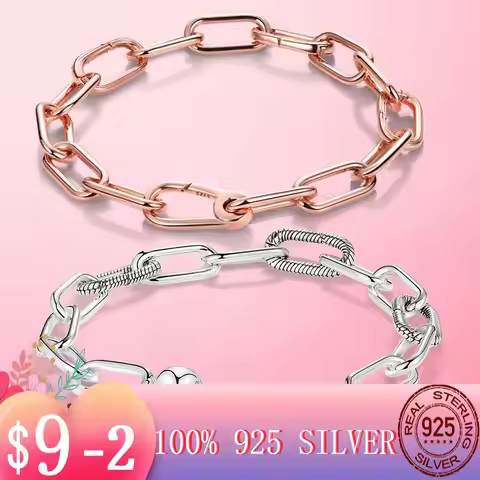 2025 Hot Original Gold Color Me Bracelet 925 Silver Me Lobster Clasp Chain Link Femme Bracelet For W
