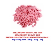 STRAWBERRY CHOCOLATE CHIP STRAWBERRY COKLAT CHIP BAKING CHOCOLATE CHIP Repacking Pack 250g / 500g / 
