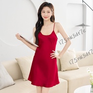 Pajamas Women Summer Sling Skirt Ice Silk Nightdress Thin Sexy Vest High-End Simulation Loose Home S