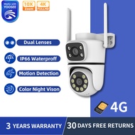 (Live exclusive)(4G)YOOSEE outdoor no WiFi needed full color night view dual lens 2screens household