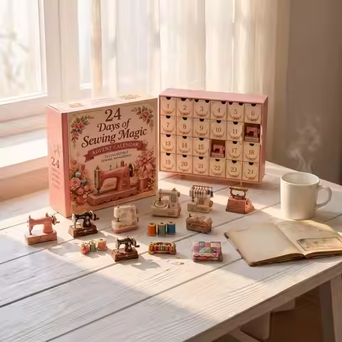 Sewing Theme Christmas Advent Calendar Decorations Handmade 24 Days Advent Calendar Ornaments Christ
