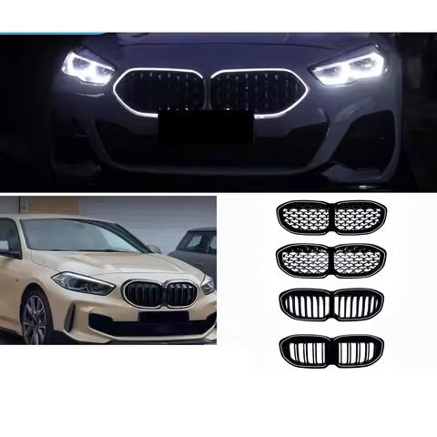 Car Radiator Grille with LED Lamp For BMW 1/2 Series F20 F40 F44 12-24 Modified Racing Grille
