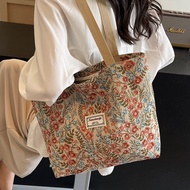 Large Capacity Floral Handbag Bag Shoulder Tote Bag Canvas Bag Lunch Bag _ zbm711.my