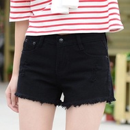 Denim shorts Female flash Korean style new loose slim legs hot pants summer students white embroider