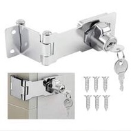 1/2 Set Safety Hasp Lock, 3 Inch Reversible Barn Door Lock, Lockable Safety Latch, Cabinet Lock With