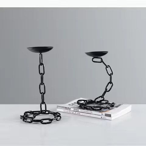 Metal Candle Chain Candlestick Chain Candlestick Entangle Candle Stick Home Decoration Accessories
