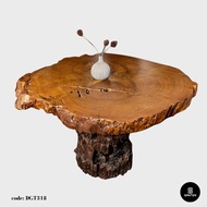 DGT318. Chengal Emas Rustic Solid Wood Round Dining Table / Tea Table (4 to 6 seater)