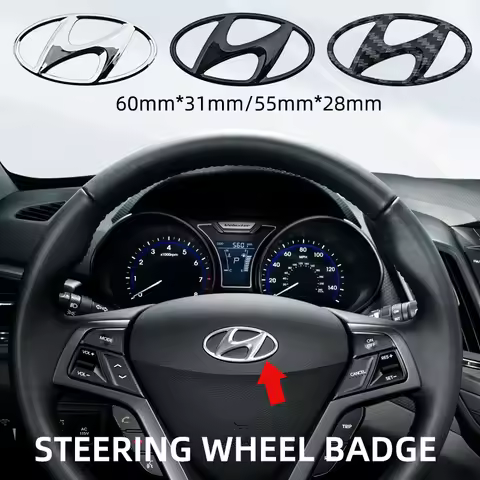 ABS Car Steering Wheel Emblem Badge Sticker Accessories For Hyundai Genesis N-LINE I10 I20 I30 I40 I