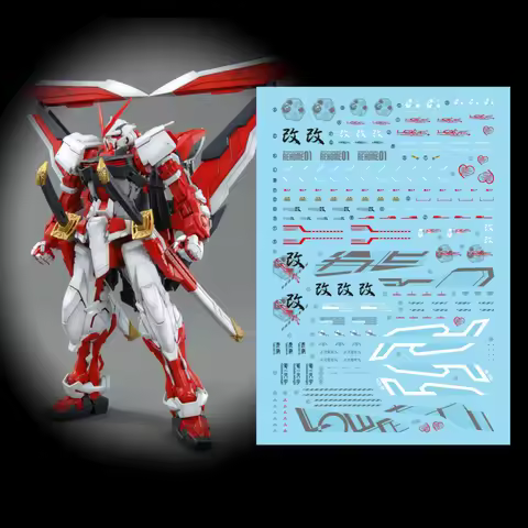 Flaming Snow Water Sticker MG-14 MG Astray Red Frame Assembly Model Building Fluorescent Decal Tools