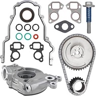 YIFUOK LS Oil Pump Timing Chain Kit w/Gaskets M295HV & Balancer Bolt Compatible with 1997-2013 Chevy