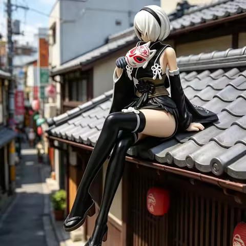 NieR: Automata Collaboration Series Kimono 2B Seated Exquisite Figurine Desktop Ornament