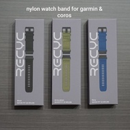 Recyc quickfit nylon 22mm watch band for garmin fenix 5 6 7 8 47mm epix pro 47mm/ approach s70 47mm/