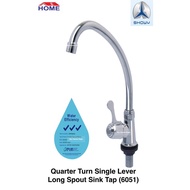 [Free White Tape] Kitchen Sink Tap/ Kitchen Faucet /Stainless Steel Quarter Turn Single Lever Long Spout Sink Tap