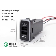 USB Fast ชาร์ทQC3.0สำหรับใส่ตรงรุ่นรถยนต์(VIGOสายปลั๊กY) ไฟสลับสี