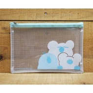 [Stationery Original Wish] Ethos Ethos Kuroda Mulberry Light Blue Medium Waterproof Zipper Bag File 
