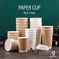 [50/100PCS] 8oz /12oz Kraft Paper Cup Disposable Coffee Cups Hot Cup Brown White Cups For Takeaway