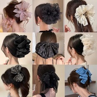 韩系波点蝴蝶结抓夹高级感云朵泡泡发夹女后脑勺鲨鱼夹子头饰Korean Polo Dot Bow Grab Clip Advanced Sense Cloud Bubblexunshazhan62my2