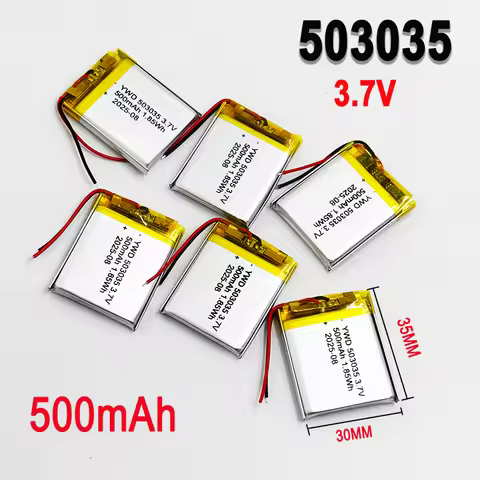 503035 Rechargeable Lithium Polymer Battery 3.7V 500mah for Car Recorder VR MP3 DVD GPS Navigationti