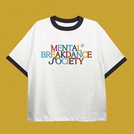 DOWNTOWN.TH MENTAL BREAKDANCE SOCIETY Ringer Oversized T-Shirt in Black - เสื้อยืดโอเว่อไซส์ริงเกอร์