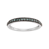 【送料無料】 アンブランデッド レディース リング アクセサリー 14k White Gold 1/4 Carat T.W. Blue Diamond Stack Ring 14k Whgold