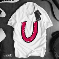 Letter T-Shirt - U - HoCha89 - High Quality Chain Collar Sewing (Real Picture)