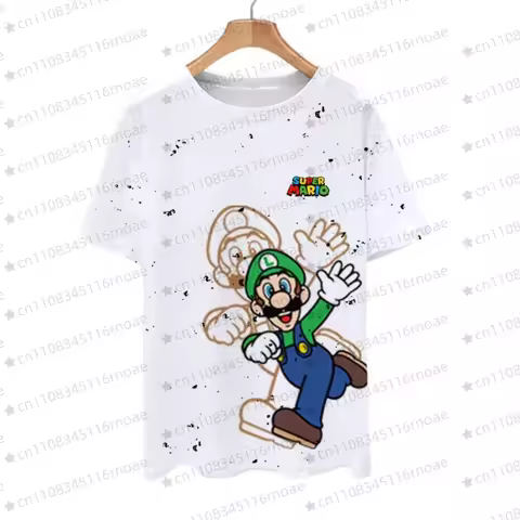 New Super Mario Luigi Mario Summer Fashion Quick drying 3D Short sleeved O-neck T-shirt for Men and 