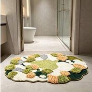 Fresh Contrast Color Moss-Shaped Plush Rug, Multi-Layer Soft Color Palette Healing And To The Eye, S