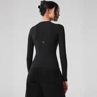 Yoga Bottoming Shirt Slim-fit Round Neck ALO Women's RIBBED MODALLONG SLEEVE Long-sleeved Shirt Comf