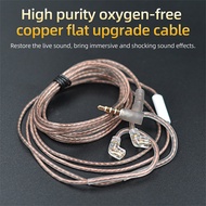 KZ ZS10 ZSN EDX Pro High Purity Oxygen-Free Copper Flat Upgrade Cable 2 Pin 0.75/0.78mm B/C Pin 3.5mm Silver Plated OFC Wire