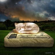 Resin Manufacturer Provides Sample Images for Pets  Tombstone Tombstone LED Cat Figurine Cross-Borde