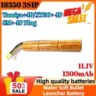18350 25C 3S1P 11.1V 1300mAh Rechargeable Battery Water Soft Bullet Launcher Lithium Battery Tamiya+