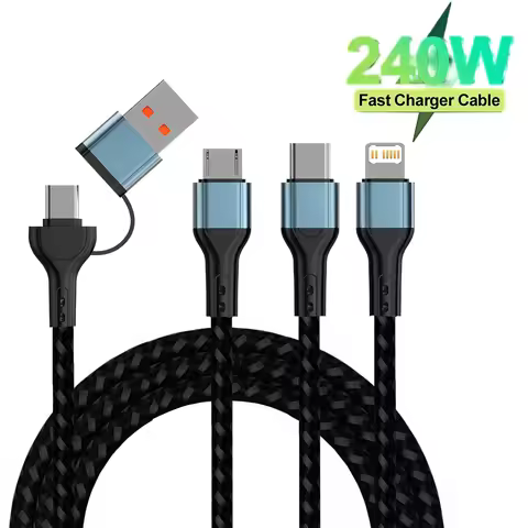 240W 4 in 1 USB Type C Cable for iPhone 14 Pro Max 3 in 1 USB Charging Cable 2 in 1 Micro Cable for 