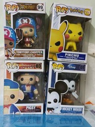Funko POP：779 Pokémon 比卡超。01 Disney Mickey Mouse 。03 美猴王：豬八戒。99 海賊王：喬巴