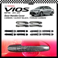 Toyota Vios NCP150 2013 - 2017 Door Handle Cover Carbon Fiber Black Garnish Accessories 2014 2015 20