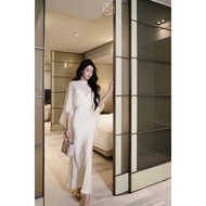 Luxury Su Chau silk long straight dress 45-65KG big size cape 2-strap bodycon dress with boat neck a