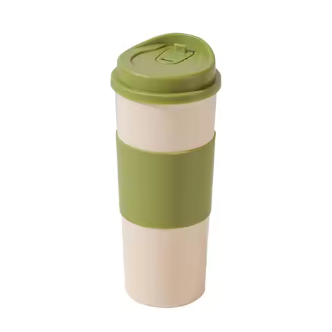1PC 16OZ Reusable Free BPA Travel Plastic Coffee Cup with Non-Slip Sleeve To Go Travel Cups Hot or C