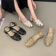 [Wide Form - Back size] Luxurious and Elegant Cross Strap Sandal 3cm High K511 QCCC Fullbox