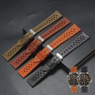Men's Genuine Leather Watch Strap Suitable for Omega Hippocampus Dituo Jijia Rolex Water Ghost 20 22
