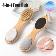 4 In 1 Foot Scrubber Wooden Foot Scrubber, Callus Scrubber, Foot Heel Scrubber, Foot Brush Cleaner