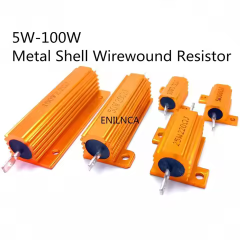 25W 50W 100W Aluminum Power Metal Shell Case Wirewound Resistor 0.01-100K 0.05 0.1 0.5 1 2 6 8 10 20
