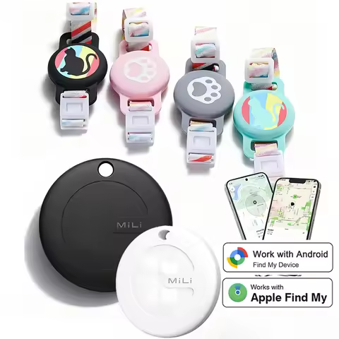 MiLi MiTag Smart Location Tag With Pet Collar Works With Apple Find My & Google Find Hub Dual System