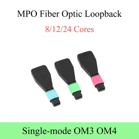 MPO/MTP Fiber Optic Loopback Female Single Mode OM3 OM4 Adapter 8/12/24 Cores Loop Fiber Optical Tes