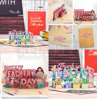 Kartu 3d pop up happy teachers teacher day selamat hari guru ucapan untuk bapak ibu guru