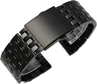 For Diesel For DZ4316 For DZ7395 For DZ7305 For DZ4209 For DZ733 24mm 26mm 28mm 30mm Stainless Steel Watch Strap Men Metal Solid Wrist Band Bracelet (Color : B-black, Size : 30mm)